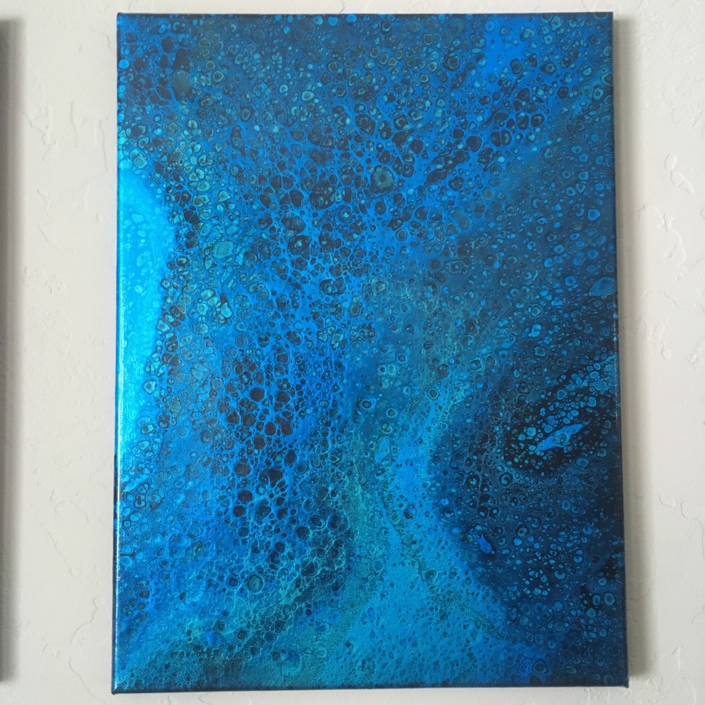 Fluid art acrylic pour art on 12x16